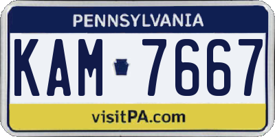 PA license plate KAM7667
