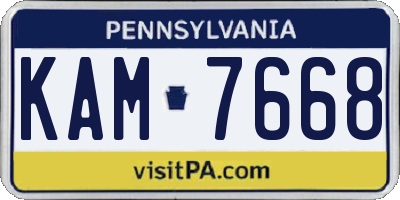 PA license plate KAM7668