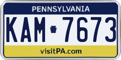 PA license plate KAM7673