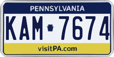 PA license plate KAM7674