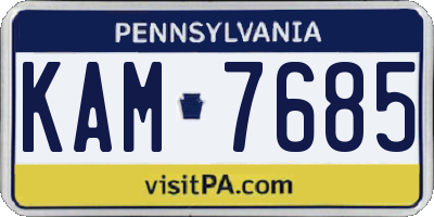 PA license plate KAM7685
