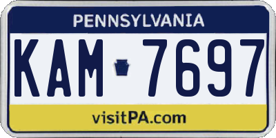PA license plate KAM7697