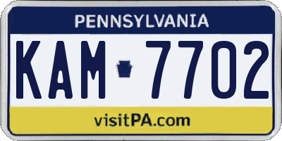 PA license plate KAM7702