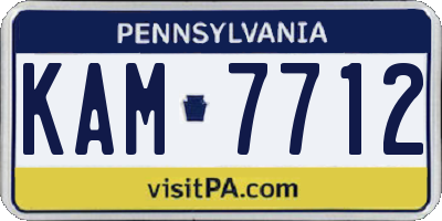 PA license plate KAM7712