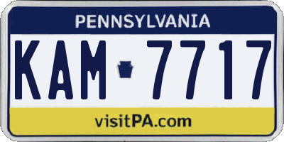 PA license plate KAM7717