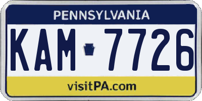 PA license plate KAM7726