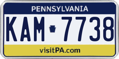 PA license plate KAM7738