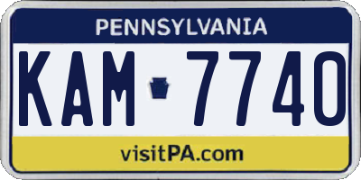 PA license plate KAM7740