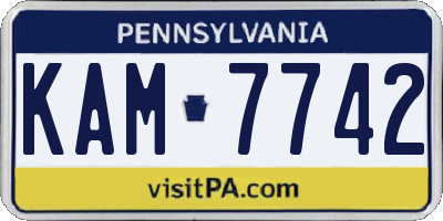 PA license plate KAM7742