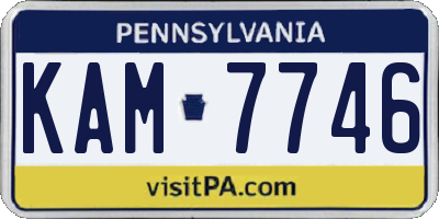 PA license plate KAM7746