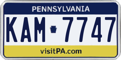 PA license plate KAM7747