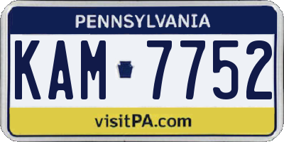 PA license plate KAM7752