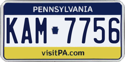 PA license plate KAM7756