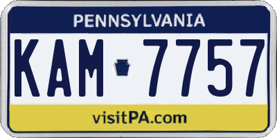 PA license plate KAM7757