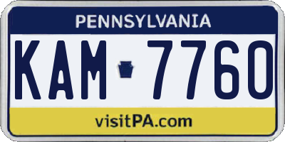 PA license plate KAM7760