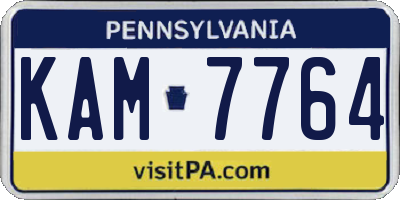 PA license plate KAM7764