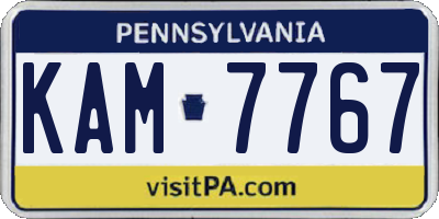 PA license plate KAM7767