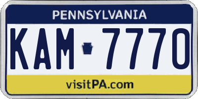 PA license plate KAM7770
