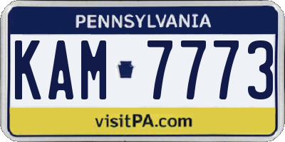 PA license plate KAM7773