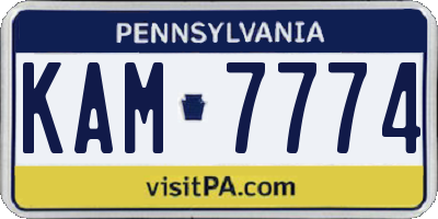 PA license plate KAM7774