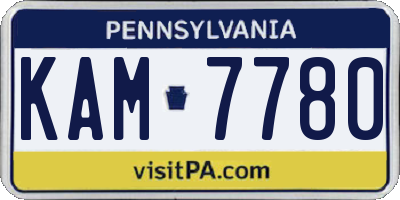 PA license plate KAM7780