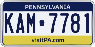 PA license plate KAM7781
