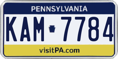 PA license plate KAM7784
