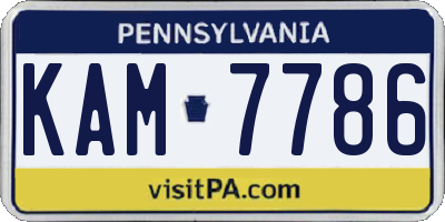 PA license plate KAM7786