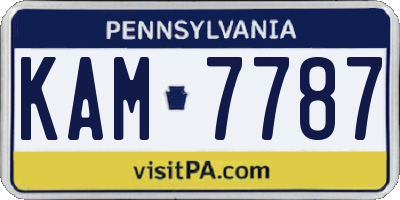 PA license plate KAM7787
