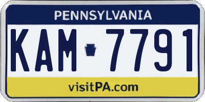 PA license plate KAM7791