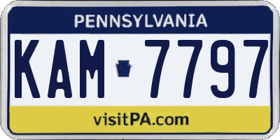 PA license plate KAM7797