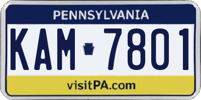 PA license plate KAM7801