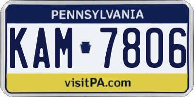 PA license plate KAM7806