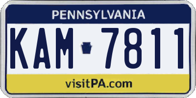 PA license plate KAM7811