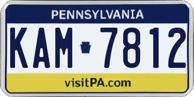 PA license plate KAM7812