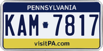 PA license plate KAM7817
