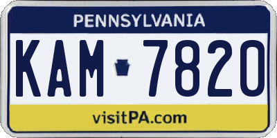 PA license plate KAM7820