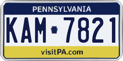PA license plate KAM7821