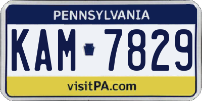 PA license plate KAM7829