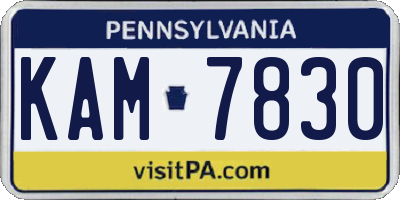 PA license plate KAM7830