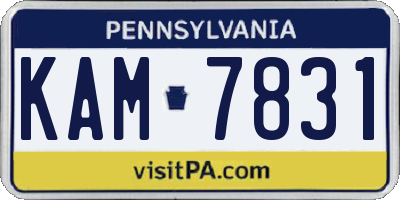PA license plate KAM7831