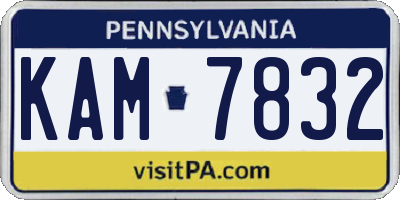 PA license plate KAM7832
