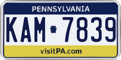 PA license plate KAM7839