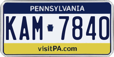 PA license plate KAM7840