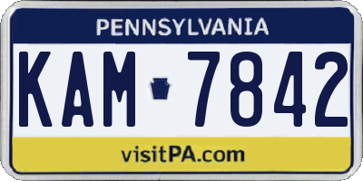 PA license plate KAM7842