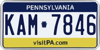 PA license plate KAM7846