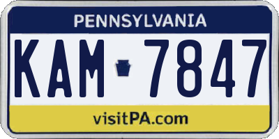 PA license plate KAM7847
