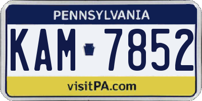 PA license plate KAM7852