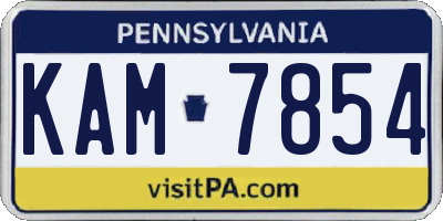 PA license plate KAM7854