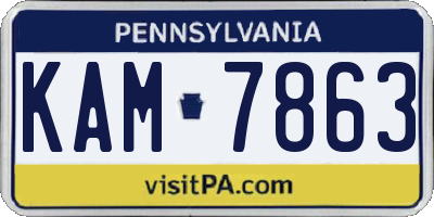 PA license plate KAM7863